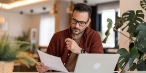 man on computer